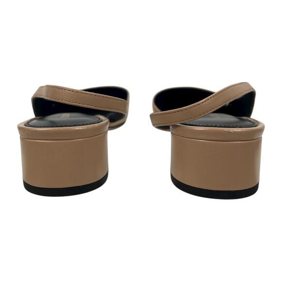 Veronica Beard Cecile Leather Cap Toe Slingback Pump Black Tan Size 8M - Picture 8 of 12